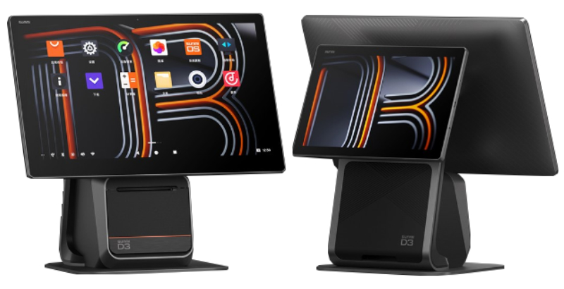 Sunmi desktop POS D3 - 15.6" FHD + 10.1" HD, 4+64 GB, 80 mm, A14, LAN, WiFi